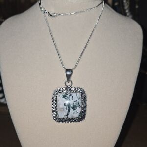 Tree Agate Pendant Necklace